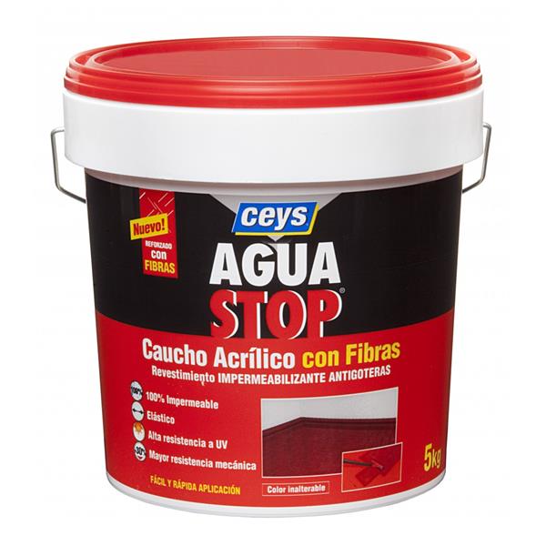 AGUASTOP ROJO 5Kg CAUCHO FIBRAS