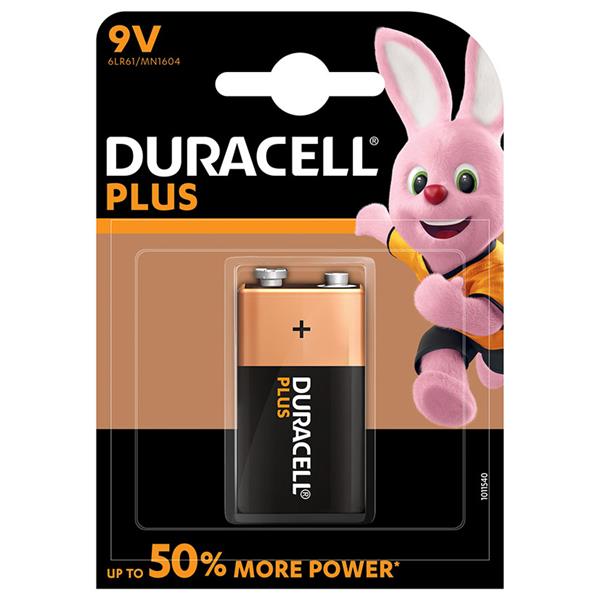 PILA ALCALINA 6F22 "9V" 1 UNID. DURACELL PLUS