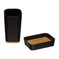 SERIE NATUREO. VASO+JABONERA NEGRO BAMBU